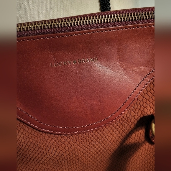 Lucky Brand Cowhide Leather Crossbody Top Handle Satchel - Picture 10 of 16